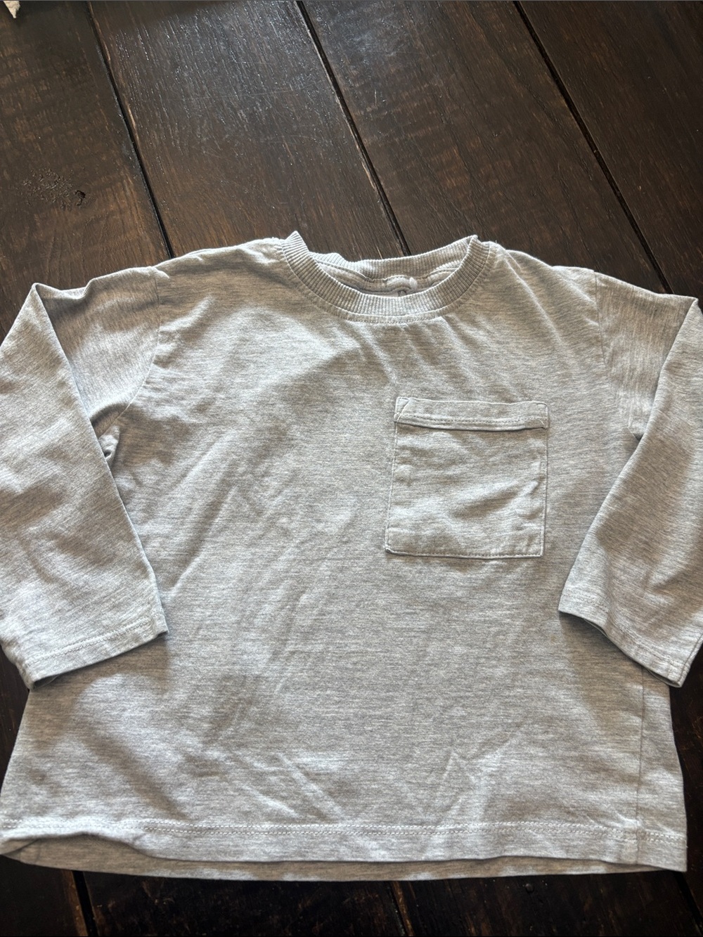 Zara Kids Light Gray Long Sleeve Pocket Tee